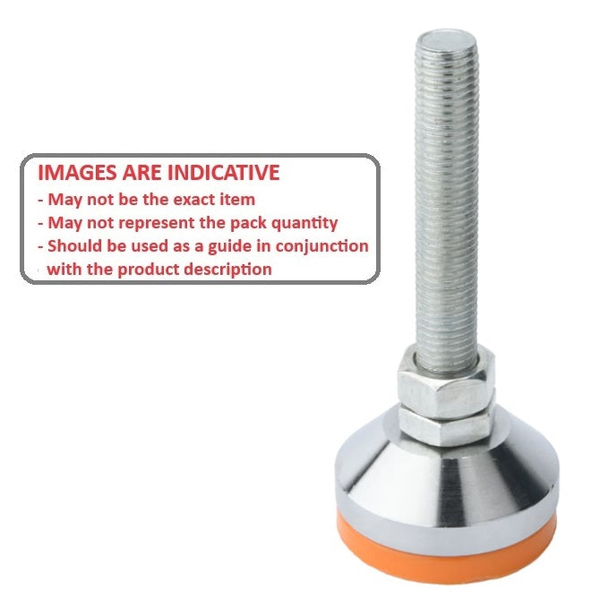 1082267 | MLM-080M-080-ZPP-ECO --- Levelling Studded Mounts - M8 -8x1.25mm- 50x33.5 mm - Steel - Zinc