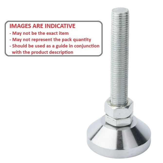 1082258 | MLM-080M-080-CZRP --- Levelling Studded Mounts - M8 -8x1.25mm- 50x26.5 mm - Steel
