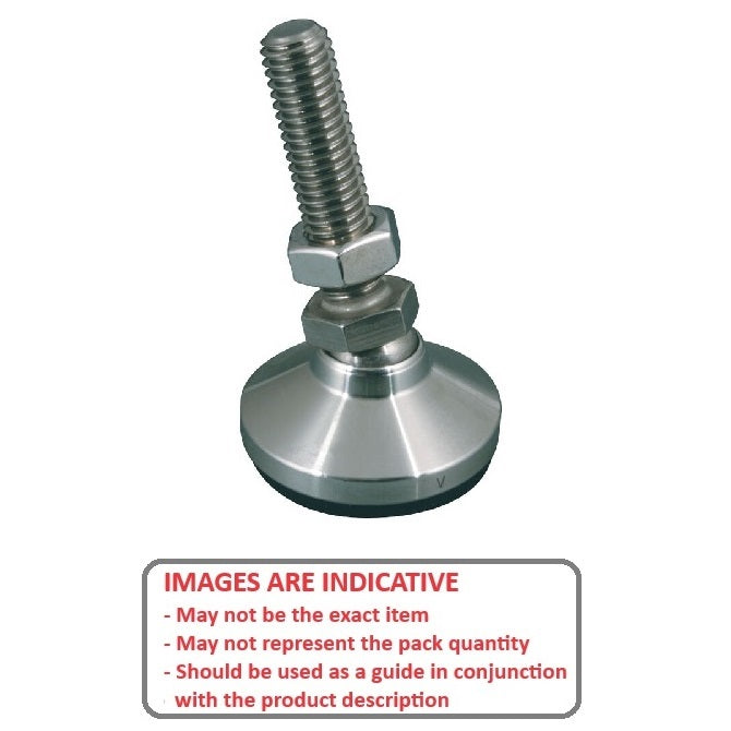 1067181 | MLM-060M-025-S3 --- Levelling Studded Mounts - M6 -6x1mm- 19.1x13.5 mm - Stainless Steel 303/304 Similar to A2, 18-8 HRB80