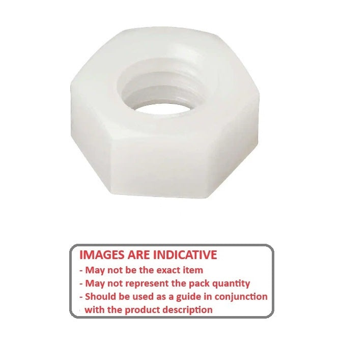 1051341 | NT040M-HX-NY-PK100 (100 Pcs) --- Hexagonal Nuts - M4 -4x0.7mm- 3.2x7 mm - Nylon (Polyamide 6/6)