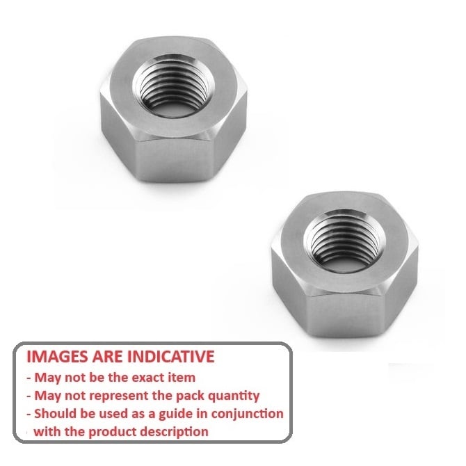 1098148 | NT120M-HX-T5 (500 Pcs) --- Hexagonal Nuts - M12 -12x1.75mm- 10.6x19 mm - Titanium Ti-Gr-5 - 6AL-4V
