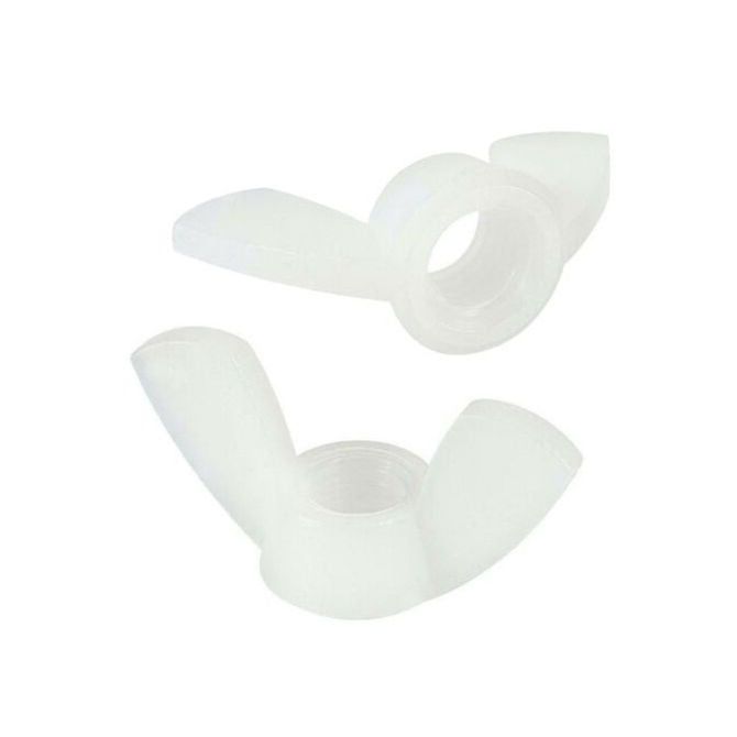 1064717 | NT060M-WG-NY (5 Pcs) --- Wing Nuts - M6 - 6x1mm - 20x12 mm - Natural Nylon 6.6