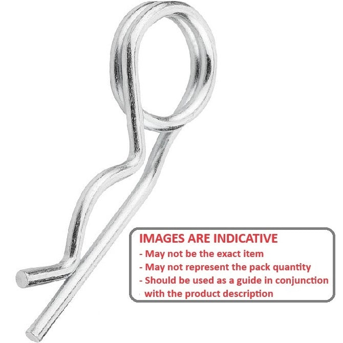 1046384 | RCL-030-073-ZD (2 Pcs) --- Double Coil R Clips - 3x73 mm - Zinc Plated