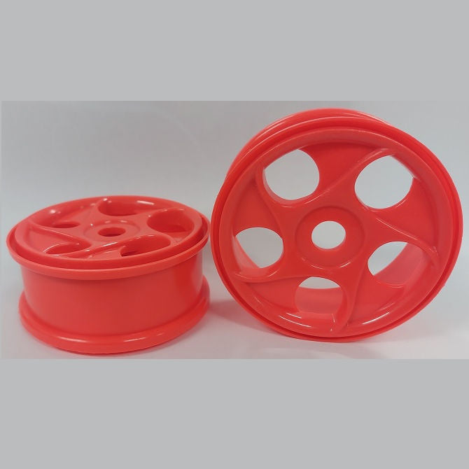 1225497 | RM-8O-080-O-5H (2 Pcs) --- RC Car Rims Hobby - Rim Colour Fluro Orange 5 Spiral Spoke