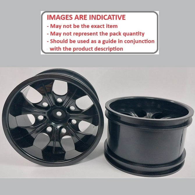 1225682 | RM-XM-078-BK-7 (2 Pcs) --- RC Car Rims Hobby - Rim Colour Black 7 Spoke