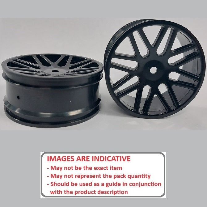 1226074 | RM-XO-060N-BK-16 (2 Pcs) --- RC Car Rims Hobby - Rim Colour Black 16 Spoke