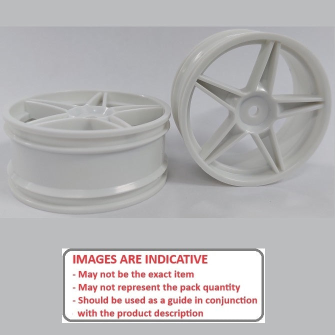 1225507 | RM-XO-060N-W-5 (2 Pcs) --- RC Car Rims Hobby - Rim Colour White 5 Spoke