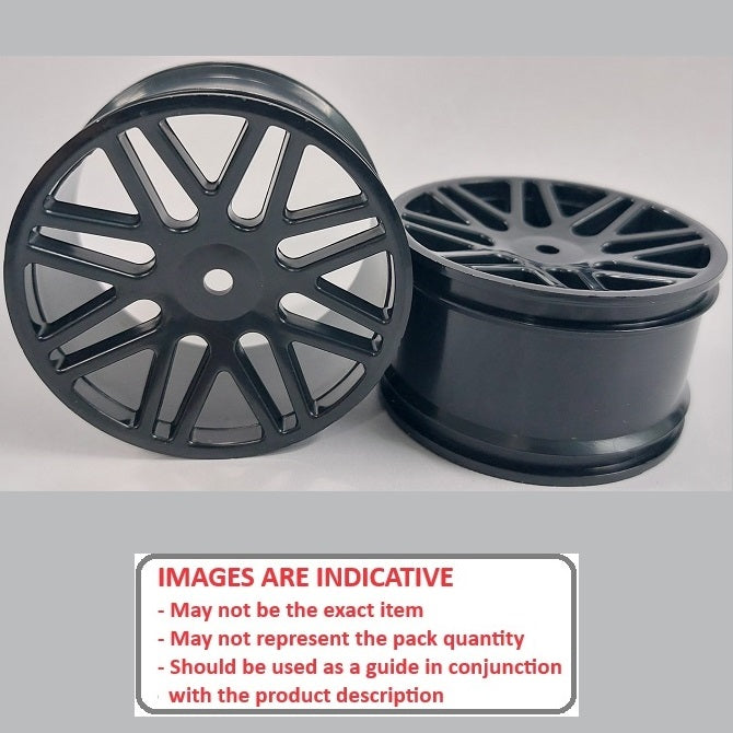 1226073 | RM-XO-060W-BK-16 (2 Pcs) --- RC Car Rims Hobby - Rim Colour Black 16 Spoke
