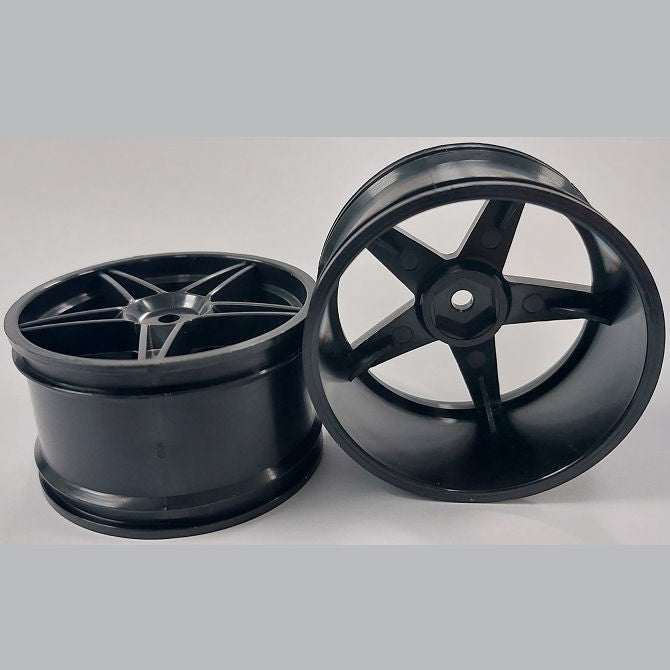 1225495 | RM-XO-060W-BK-5 (2 Pcs) --- RC Car Rims Hobby - Rim Colour Black 5 Spoke - Plastic