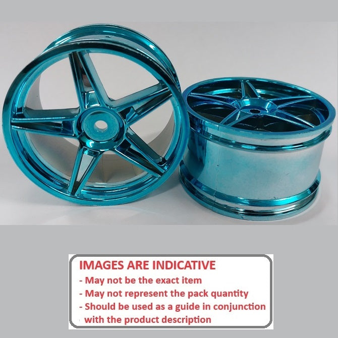 1225574 | RM-XO-060W-BU-5 (2 Pcs) --- RC Car Rims Hobby - Rim Colour Metallic Blue 5 Spoke