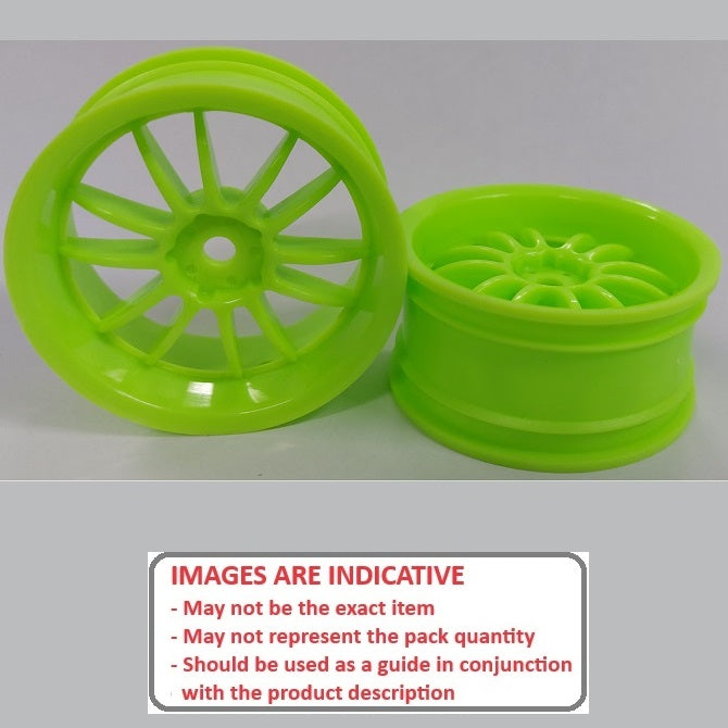 1225902 | RM-XR-052-LG12 (2 Pcs) --- RC Car Rims Hobby - Rim Colour Lime Green 12 Spoke