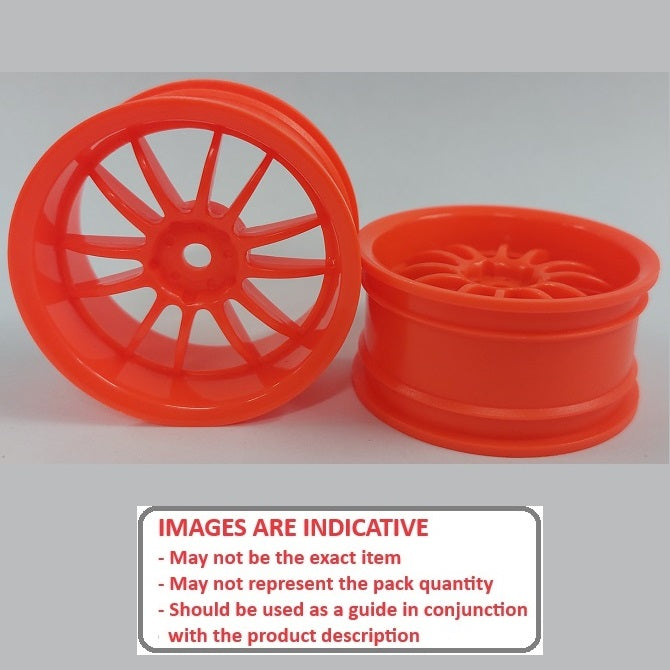 1225900 | RM-XR-052-O-12 (2 Pcs) --- RC Car Rims Hobby - Rim Colour Fluro Orange 12 Spoke