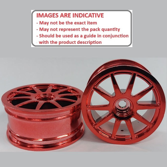 1225813 | RM-XR-052-R-10 (4 Pcs) --- RC Car Rims Hobby - Rim Colour Red 10 Spoke