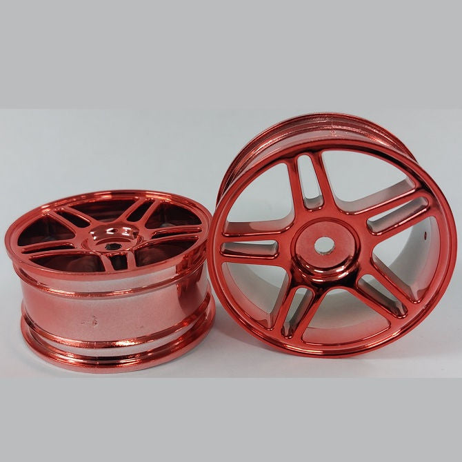 1225500 | RM-XR-052-R-5T (2 Pcs) --- RC Car Rims Hobby - Rim Colour Red 5 Split Spoke - Plastic