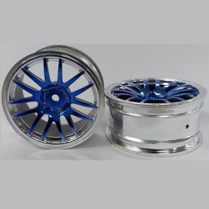1225904 | RM-XR-052-SBU-12 (5 Pcs) --- RC Car Rims Hobby - Rim Colour Silver with Blue 12 Spoke