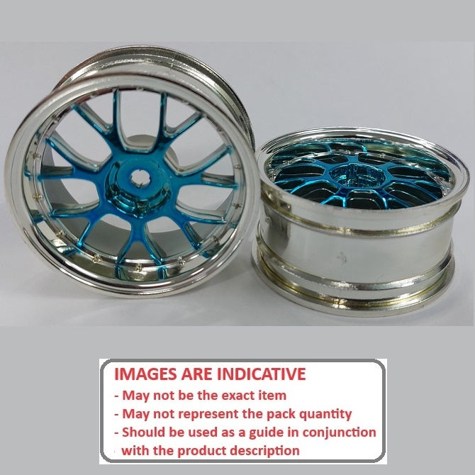 1225686 | RM-XR-052-SBU-7K (5 Pcs) --- RC Car Rims Hobby - Rim Colour Silver with Blue 7 Fork Spoke