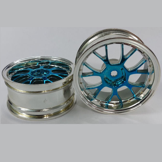 1225686 | RM-XR-052-SBU-7K (5 Pcs) --- RC Car Rims Hobby - Rim Colour Silver with Blue 7 Fork Spoke