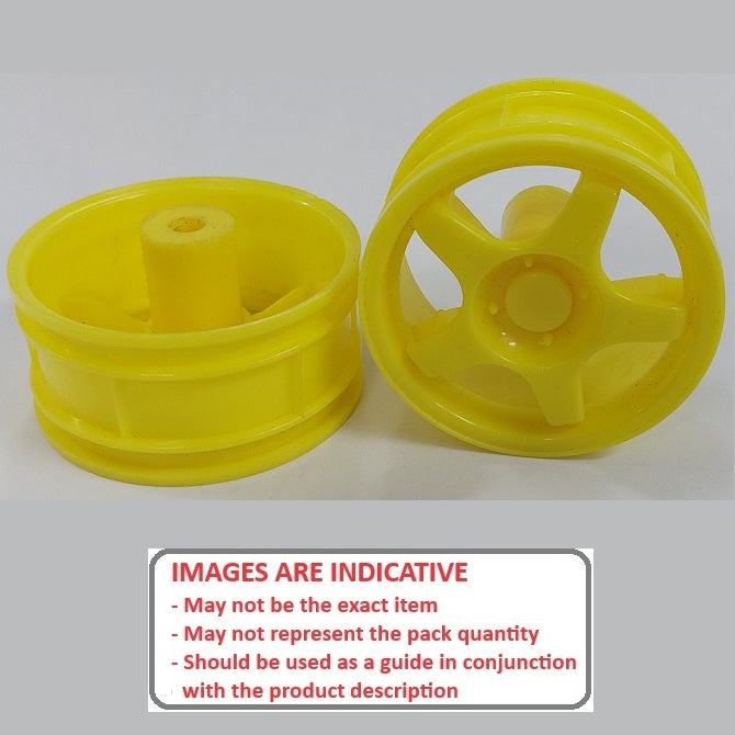 1225510 | RM-XR-052-Y-5 (2 Pcs) --- RC Car Rims Hobby - Rim Colour Yellow 5 Solid Spoke - Plastic