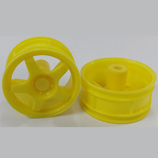 1225510 | RM-XR-052-Y-5 (2 Pcs) --- RC Car Rims Hobby - Rim Colour Yellow 5 Solid Spoke - Plastic