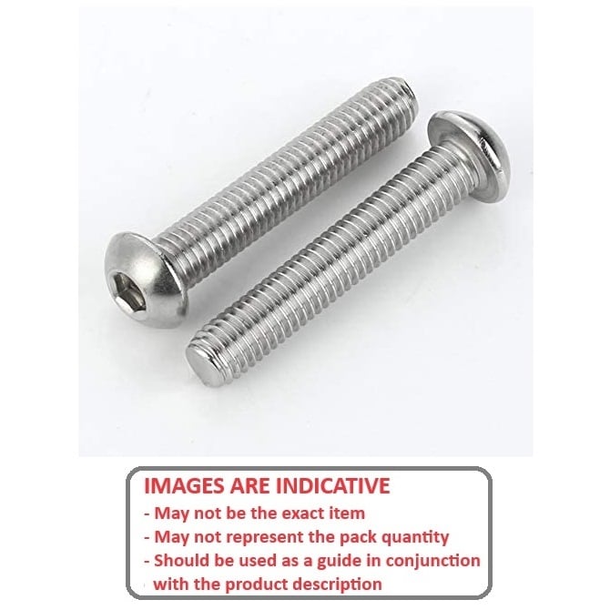 1062623 | SC050M-025-B-SK-S4 (10 Pcs) --- Button Screws - M5 -5x0.8mm- 25 mm - 304 Stainless