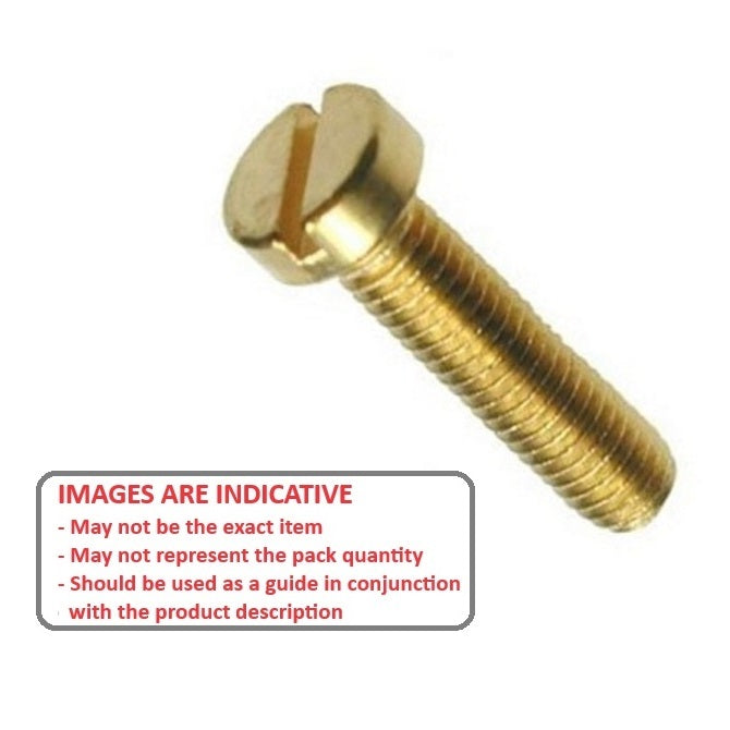 1042865 | SC028B-025-F-SL-BR (200 Pcs) --- Fillister Head Screws - 6BA - 2.794mm - 25.4 mm - Brass Slotted