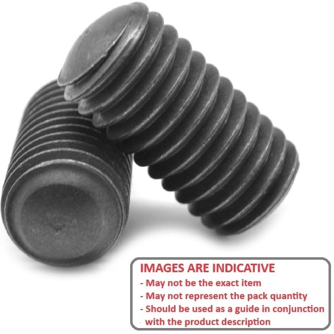 1072542 | SS064C-0095-AS-OT (100 Pcs) --- Oval Tip Socket Set Screws - 1/4-20 UNC -6.35mm- 9.5 mm - Oval Tipped - Carbon Steel - Hardened