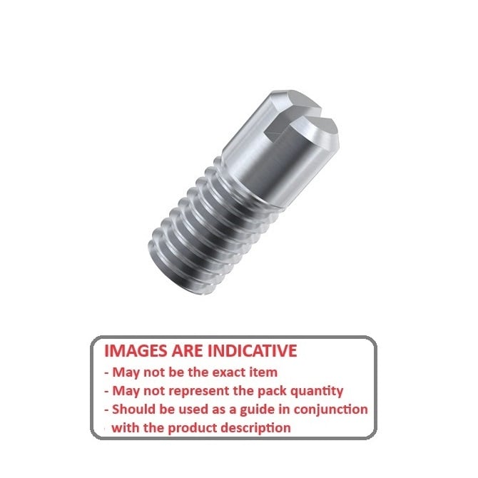 1062321 | SS050M-0200-ASP (5 Pcs) --- Partial Thread Slotted Set Screws - M5 -5x0.8mm- 20 mm - Steel Alloy, Rockwell B75