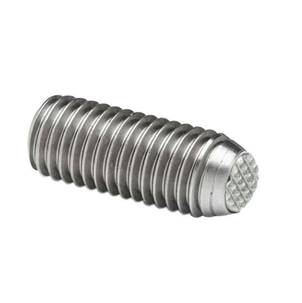 1113613 | SS160M-0340-S4-S440-DKT --- Diamond Knurled Tip Socket Set Screws - M16 -16x2mm- 34 mm - 304 Stainless Steel with 440C Stainless HRC 50-55 tip