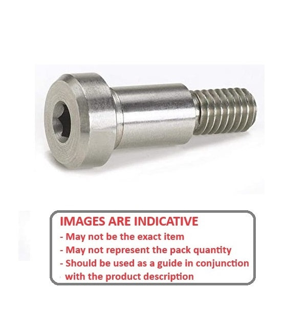 1047701 | SHLD032-006-SKT-S3 (50 Pcs) --- Shoulder Screws - 3.175x6.35 mm - 4-40 UNC - Stainless Steel 303/304 Similar to A2, 18-8 HRB80