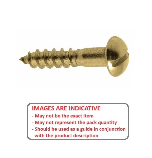 1040566 | SCW0218-0095-RH-SL-BR (10 Pcs) --- Wood Screws - 2.18mm -2 Gauge- 9.53 mm - Brass