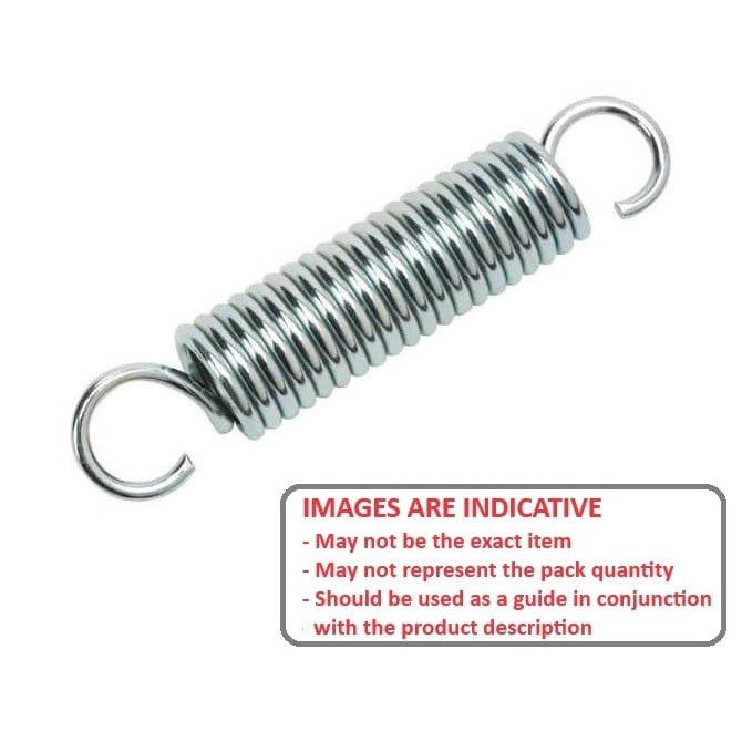 1045714 | ES-0300-0200-03-M (5 Pcs) --- Extension Springs - 3x20x0.3 mm - Steel