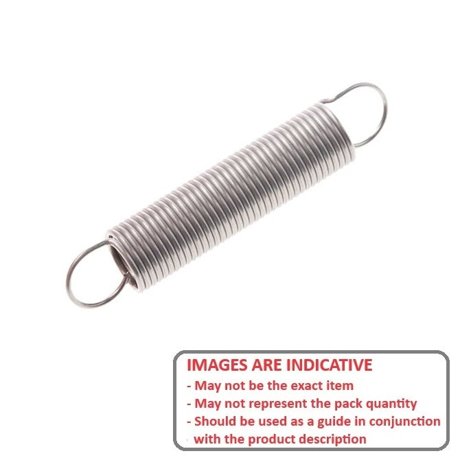 1045892 | ES-0300-0250-035-S4 (50 Pcs) --- Extension Springs - 3x25x0.35 mm - Stainless Steel 304 Similar to A2, 18-8 HRB80