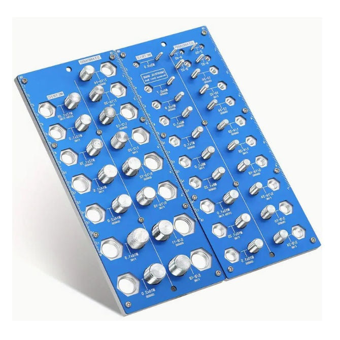 1226430 | TL-THRG-MI-BOARDS-38 --- Thread Gauge Tools - Thread Checking Set 38 Male and Female Threads - Imperial and Metric - 2-56, 4-40, 6-32, 8-32, 10-24, 10-32, 12-24, 1/4-20, 1/4-28, 5/16-18, 5/16-24, 3/8-16, 3/8-24