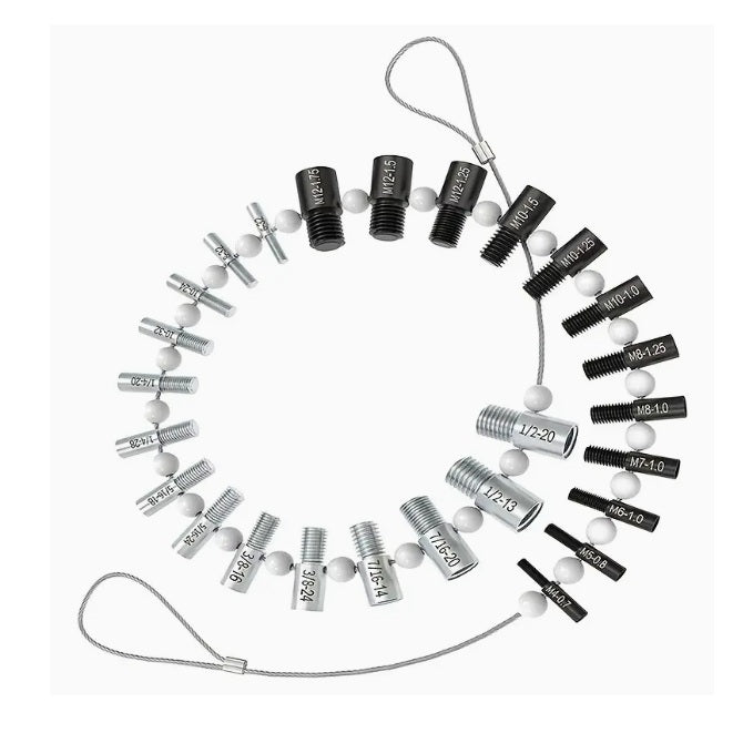 Thread Gauge Tools - Thread Checking Set 26 Male and Female Threads - Imperial and Metric - 6-32, 8-32, 10-24, 10-32, 1/4-20, 1/4-28, 5/16-18, 5/16-24, 3/8-16, 3/8-24, 7/16-14, 7/16-20