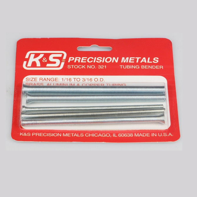 Tubing Work Tools - Tube Bender - Set of 5 - Tube is inserted through coiled wire bender - For small sizes - suits up to 4.8mm - 3/16 inch - OD tube