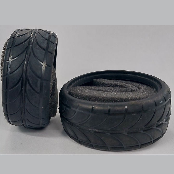 1226922 | TY-XR-063-26-DA (2 Pcs) --- RC Car Tyres Hobby - Double Arrow Pattern 63x26 mm - Plastic