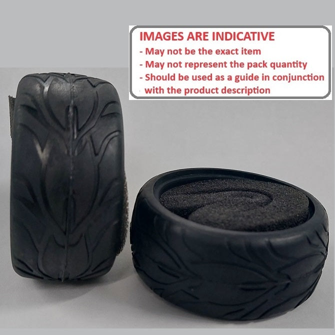 1226927 | TY-XR-063-26-FL (2 Pcs) --- RC Car Tyres Hobby - Flame Pattern 63x26 mm