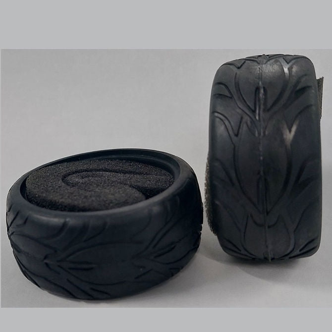 1226927 | TY-XR-063-26-FL (2 Pcs) --- RC Car Tyres Hobby - Flame Pattern 63x26 mm