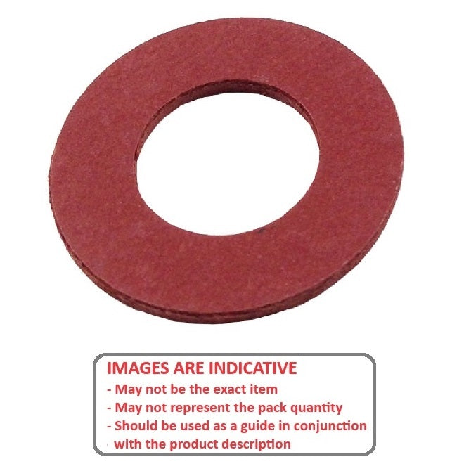 1040854 | W0022-F-006-016-FBR-R (100 Pcs) --- Flat Washers - 2.18x6.35x1.59 mm - Fibre - Red