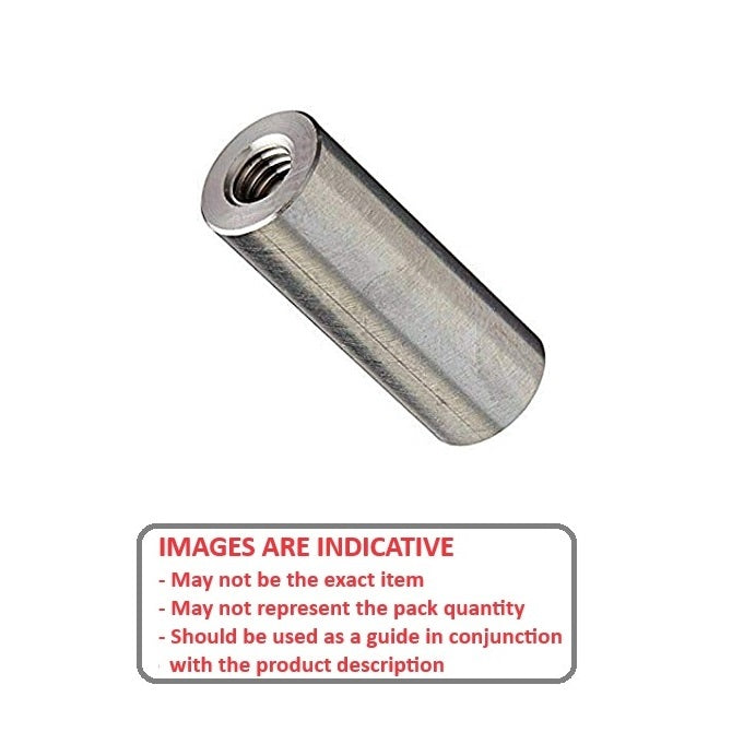 1054959 | SRD-T-0417C-10-013-B (3 Pcs) --- Threaded Spacers - 8-32 UNC -4.17mm- 9.525x12.7 mm - Brass