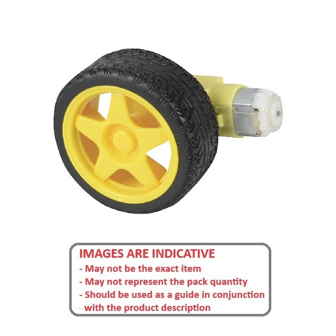 1170961 | WH-066-100RPM-G-M6V (4 Pcs) --- Robotic Motorised Wheels - 66 mm 6V Gearmotor Attached - 100 RPM