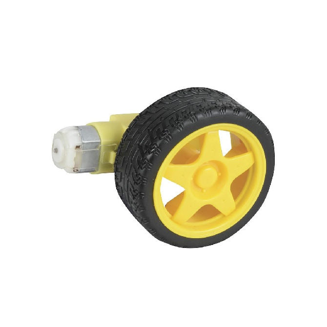 1170961 | WH-066-100RPM-G-M6V (4 Pcs) --- Robotic Motorised Wheels - 66 mm 6V Gearmotor Attached - 100 RPM