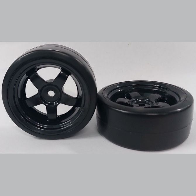 1039101 | WH-XD-063-26-BK-5-BK (2 Pcs) --- RC Car Wheels Hobby - Rim Colour Black 5 Spoke - Black - Plastic