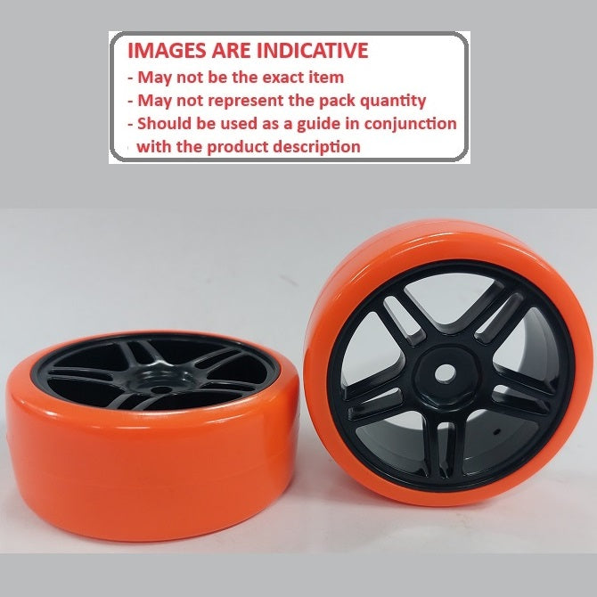 1039096 | WH-XD-063-26-BK-5T-R (3 Pcs) --- RC Car Wheels Hobby - Rim Colour Black 5 Split Spoke - Red - Plastic