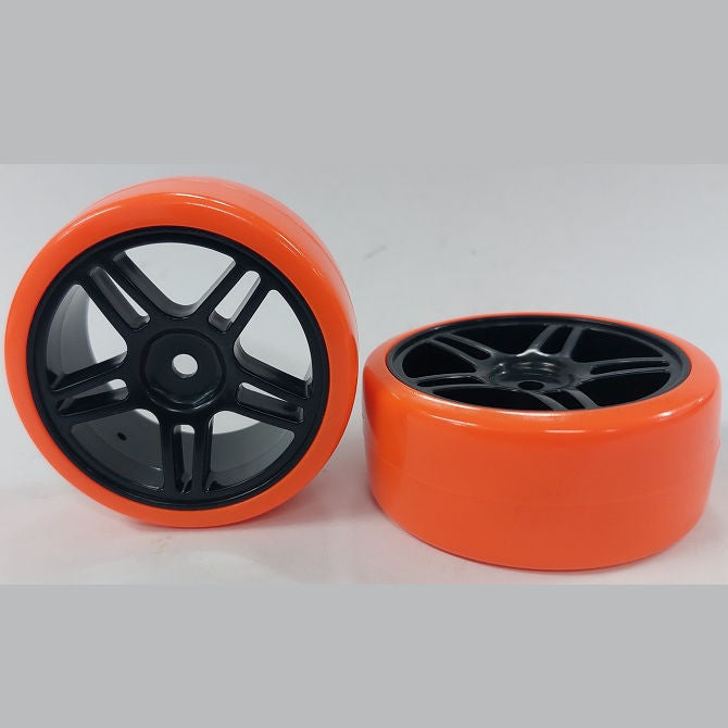 1039096 | WH-XD-063-26-BK-5T-R (3 Pcs) --- RC Car Wheels Hobby - Rim Colour Black 5 Split Spoke - Red - Plastic