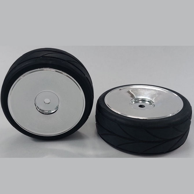 1051130 | WH-XR-063-26-A-BS-SOL (2 Pcs) --- RC Car Wheels Hobby - Rim Colour Bright Silver Solid - Black - Plastic