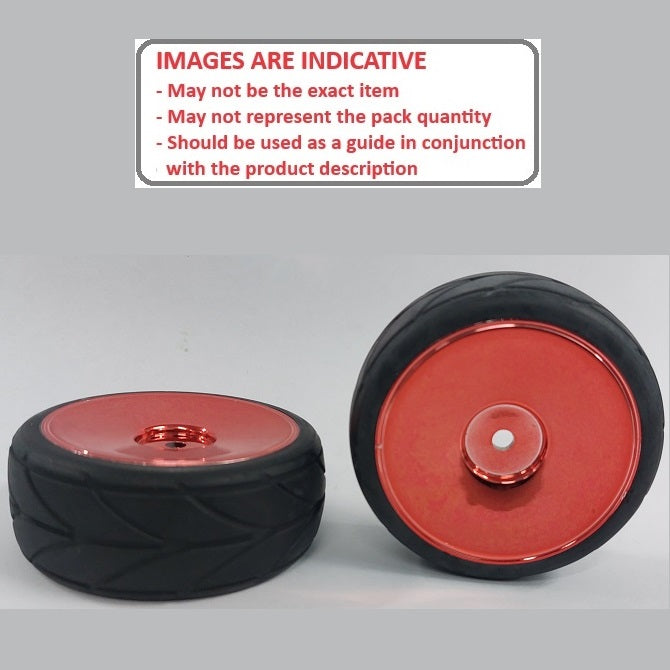 1059860 | WH-XR-063-26-CR-SOL (2 Pcs) --- RC Car Wheels Hobby - Rim Colour Chrome Red Solid - Black - Plastic