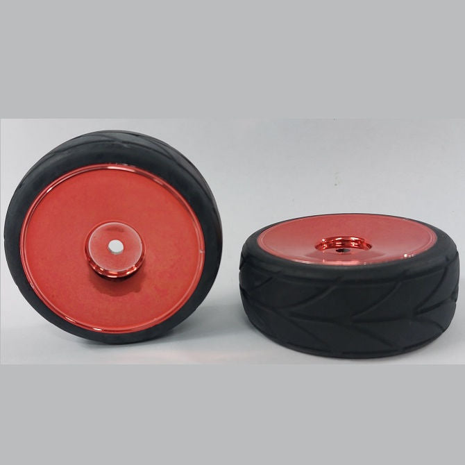 1059860 | WH-XR-063-26-CR-SOL (2 Pcs) --- RC Car Wheels Hobby - Rim Colour Chrome Red Solid - Black - Plastic