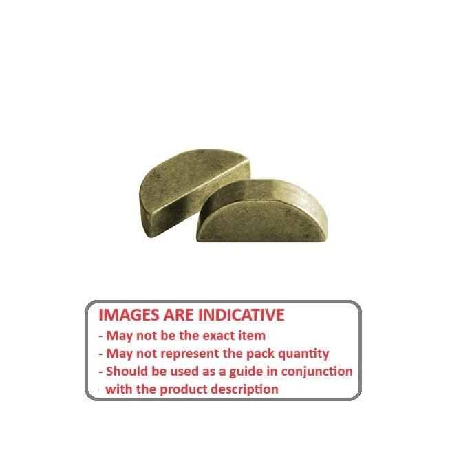 1072880 | KW-064-349-Z --- Woodruff Keys - 6.35x34.93x14.7 mm - Carbon Steel 1035 Zinc Plated
