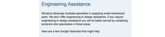 Engineering Assistance Information